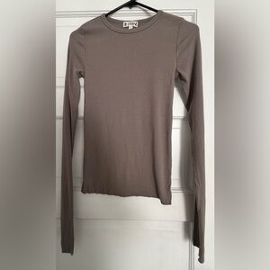 Eterne Taupe Long Sleeve Tee rib tee
